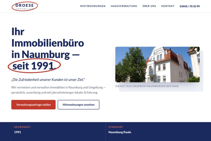 Relaunch: Droese Immobilien