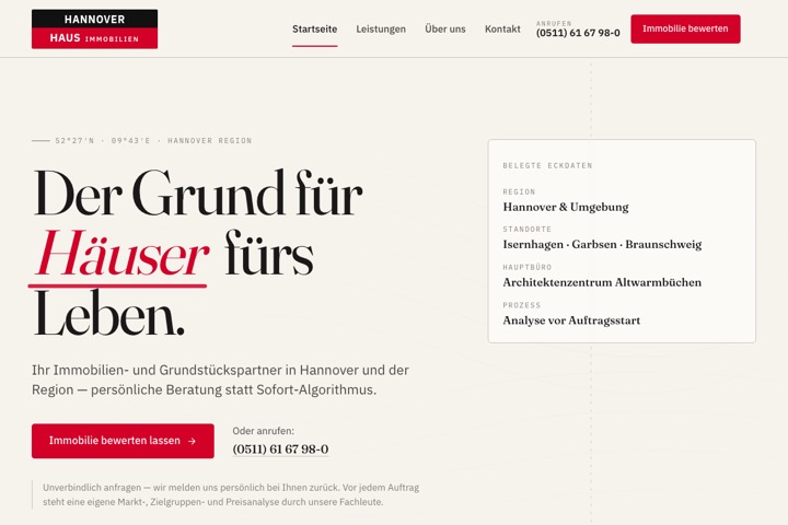 Relaunch: HANNOVER HAUS Immobilien