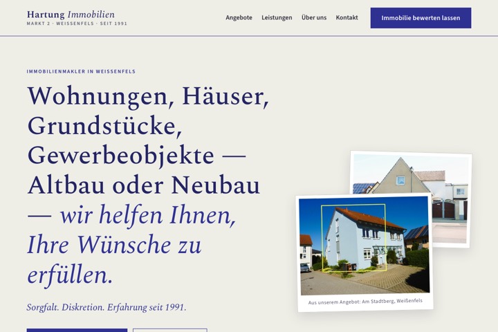 Relaunch: Hartung Immobilien