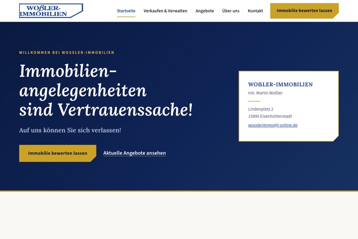 Relaunch: Wossler Immobilien